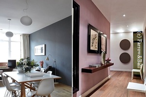 Edle Wandfarben aus England - Der Farbenspezialist Farrow & Ball fertigt unglaublich schöne, hochwertige Wandfarben. Die Farbpalette umfasst 132 harmonisch aufeinander abgestimmte Farben, die es ermöglichen, von Raum zu Raum einen fließenden Übergang zu schaffen. 