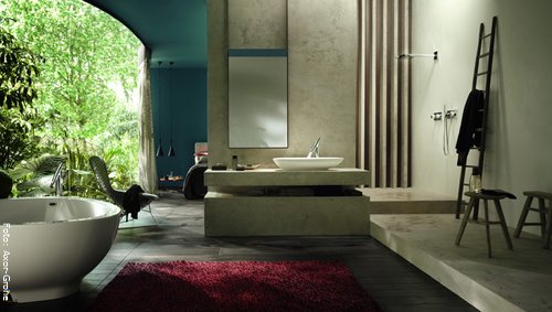 Die Entdeckung des Ursprungs und der Einfachheit sind Inspirationen von Philippe Starck, aus dessen Feder das Design der Armaturserie "Axor Starck Organic" stammt. Das minimalistische Design lässt das Erlebnis mit dem Element Wasser zu einem sinnlichen Erlebnis werden. In Verbindung mit weichen fließenden Sanitärobjekten und natürlichen Materialien wie Stein entsteht eine Atmosphäre der Ruhe und Entspannung im Badezimmer. Die Entdeckung des Ursprungs und der Einfachheit sind Inspirationen von Philippe Starck, aus dessen Feder das Design der Armaturserie "Axor Starck Organic" stammt. Das minimalistische Design lässt das Erlebnis mit dem Element Wasser zu einem sinnlichen Erlebnis werden. In Verbindung mit weichen fließenden Sanitärobjekten und natürlichen Materialien wie Stein entsteht eine Atmosphäre der Ruhe und Entspannung im Badezimmer.